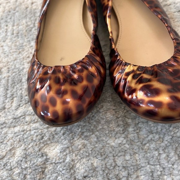 Jcrew Sz 7 Cece Leopard Patent Flats made in Italy - Picture 2 of 16